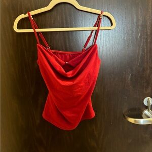 Red Draped Cami Top